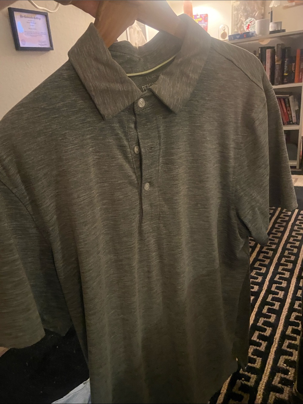 J. Crew Men’s Heathered Olive Green Polo
